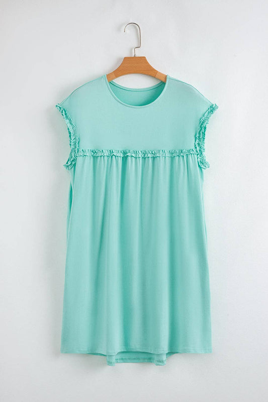 FRILLED TRIM MINI DRESS