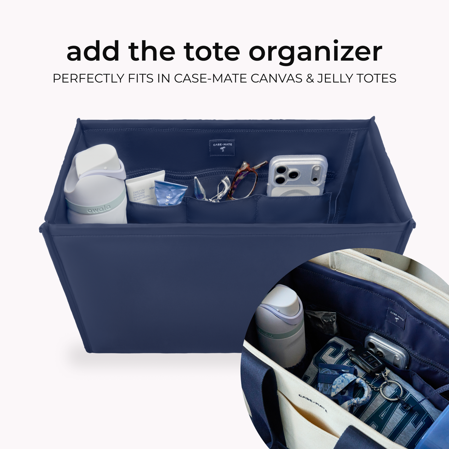 Case-Mate Navy Jelly Tote Bag w/ Insert