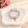 Pearl & Floral Beaded Bracelet Set