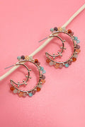 BEADED STONE EARRINGS