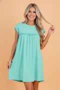 FRILLED TRIM MINI DRESS