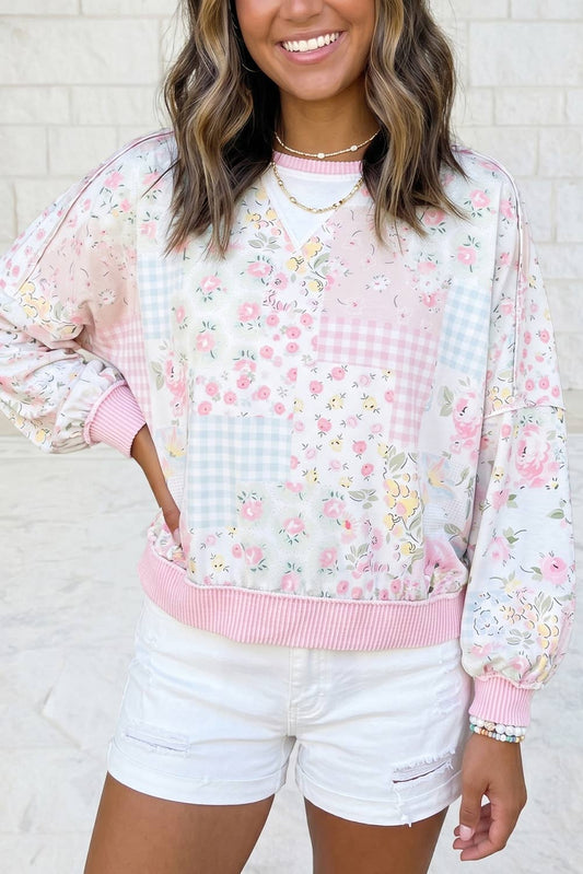 Floral Twisted Patchwork Top