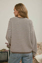 Button Henley Stripe Sweater