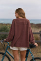 Exposed Seam Long Sleeve Knit Top