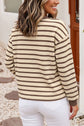 Striped Ribbed Casual Pullover Sweater