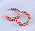 Crimson Checkered Earrings