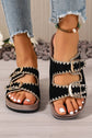 Embroidered Trim Suede Slippers