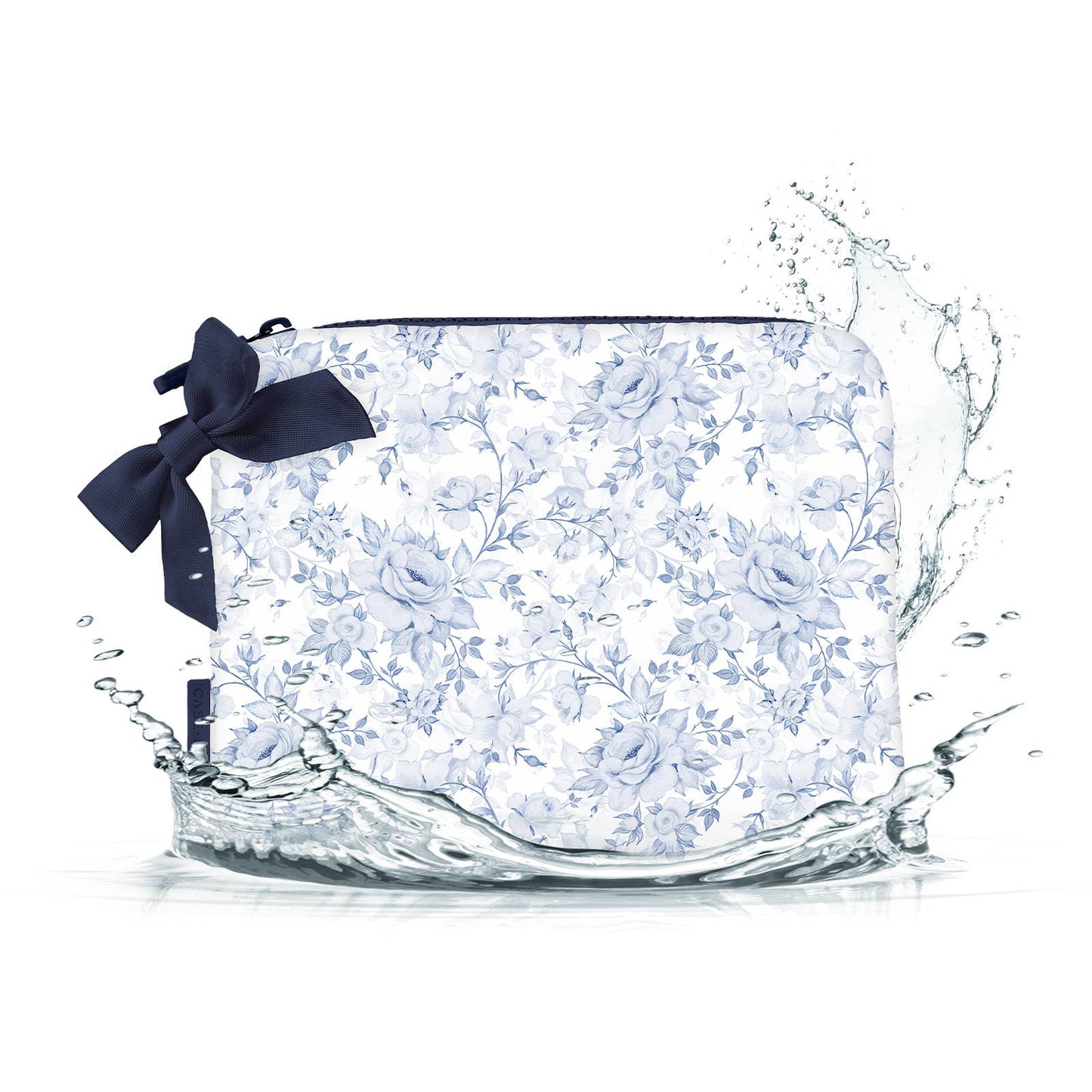 Case-Mate Navy Bow Crinkle Makeup Bag