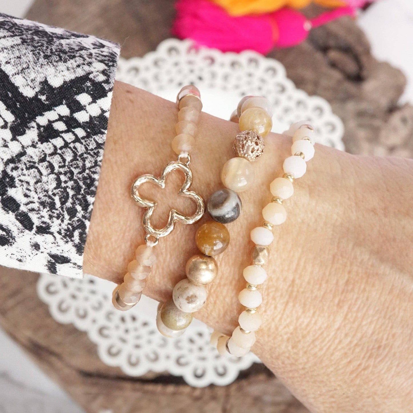 Clover Beaded Bracelet