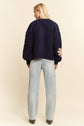 3D Flower Button-Front Knit Cardigan