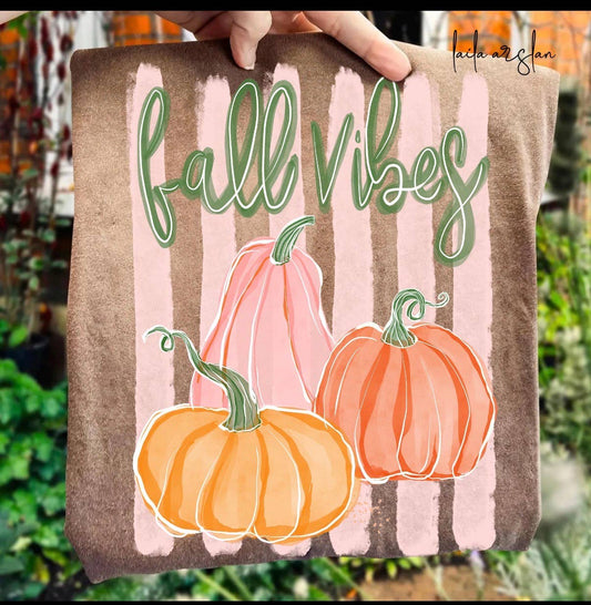 Fall Vibes Watercolor Pumpkins Tee