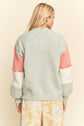 Checkered Patchwork Textured Knit Cardigan