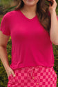 Basic Tee- Hot Pink