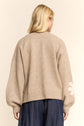 3D Flower Button-Front Knit Cardigan