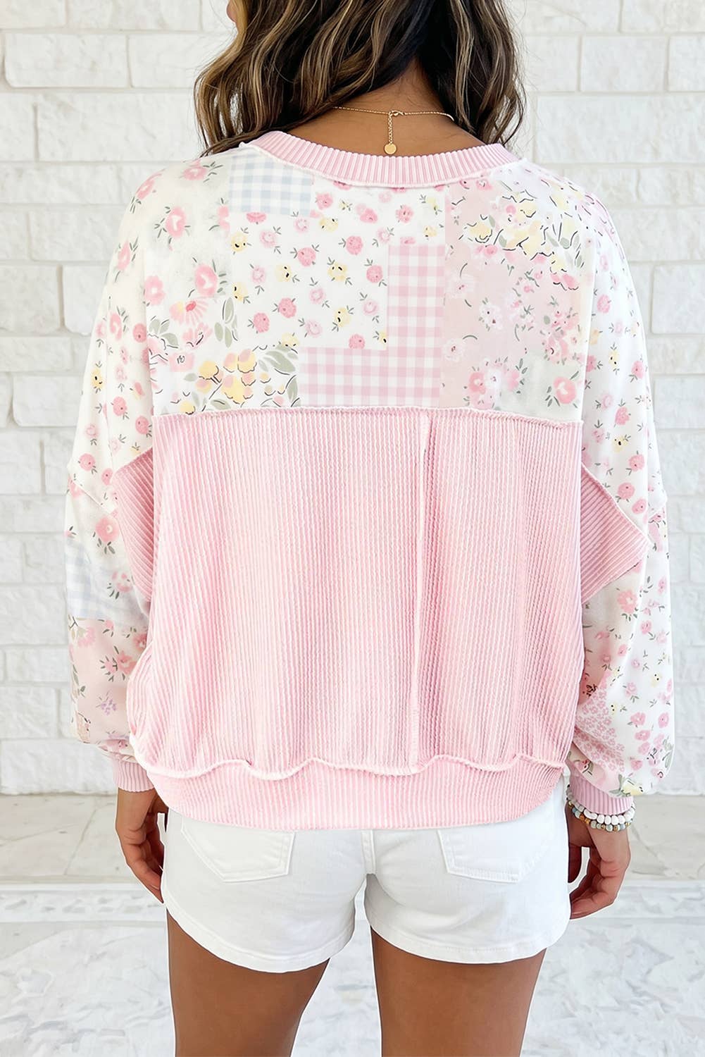 Floral Twisted Patchwork Top