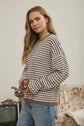 Button Henley Stripe Sweater