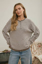Button Henley Stripe Sweater