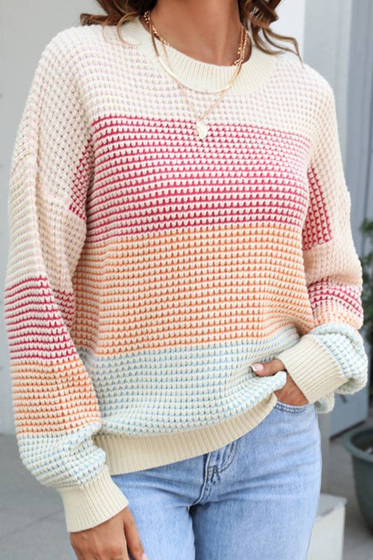 Striped Long Sleeve Pullover Sweater