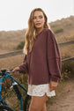 Exposed Seam Long Sleeve Knit Top