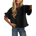 Boho Knit Casual Eyelet Ruffle Sleeve Top