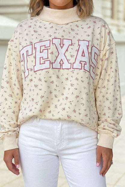 Floral Texas Mock Neck Sweatshirt