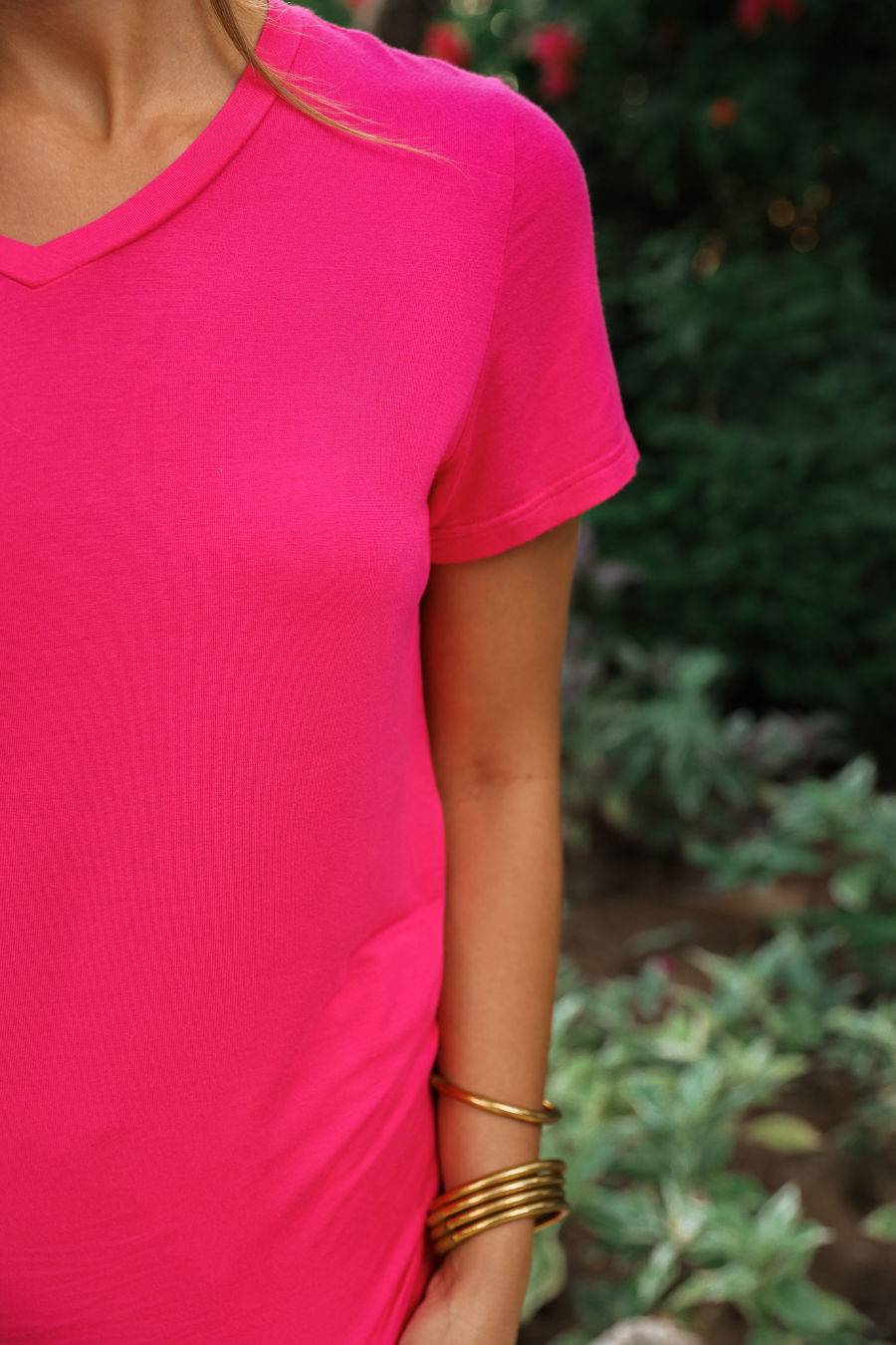 Basic Tee- Hot Pink