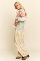 Checkered Patchwork Textured Knit Cardigan