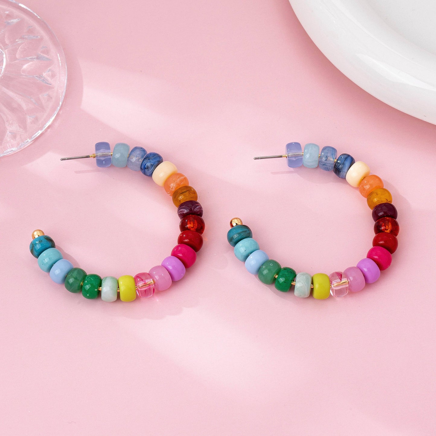 Multi-Color Beaded Earrings