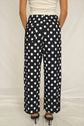 Polka Dot Print Patched Pocket Loose Pants