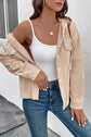 Corduroy Drawstring Hooded Jacket