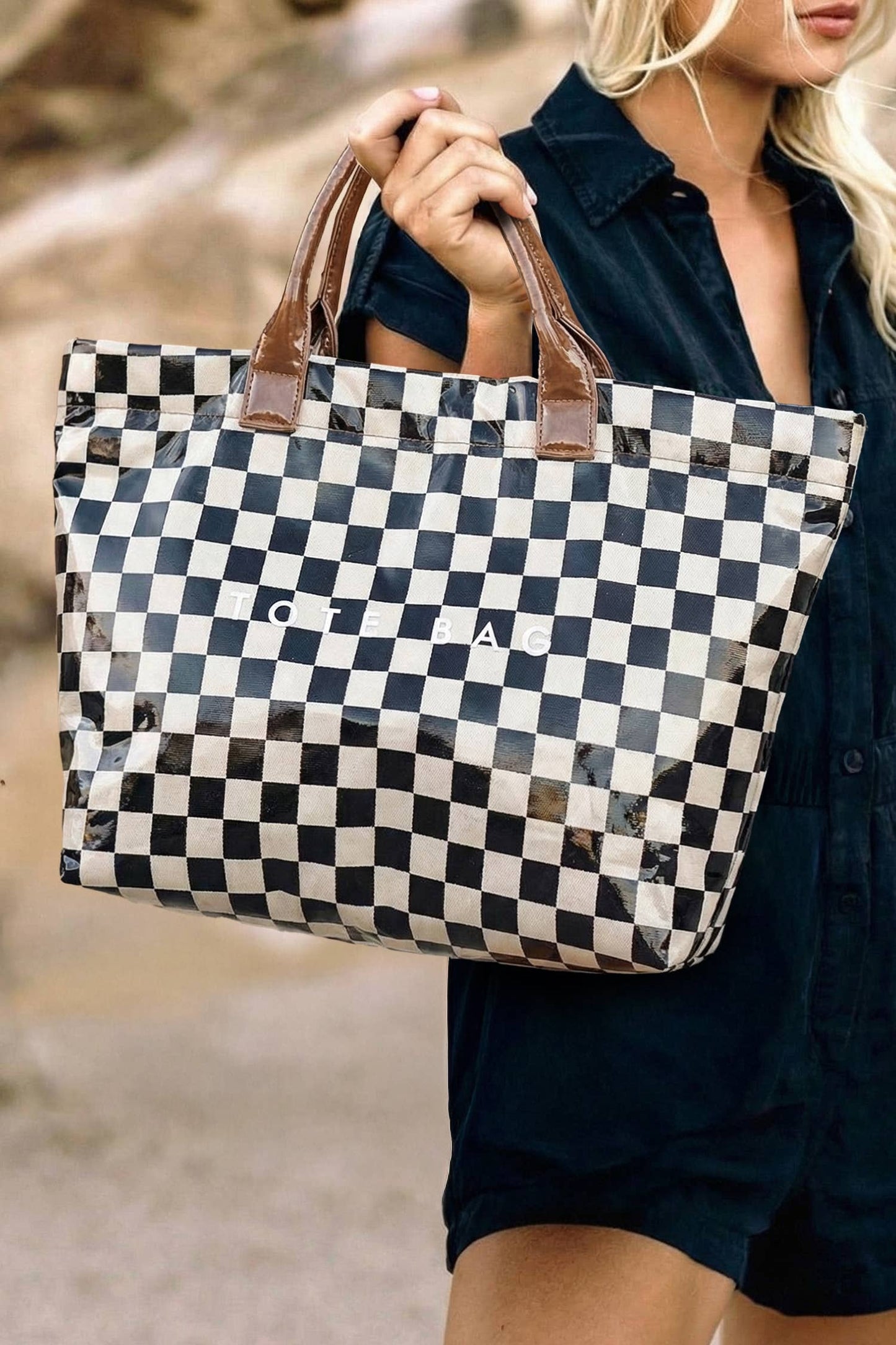 Checkered Tote Bag