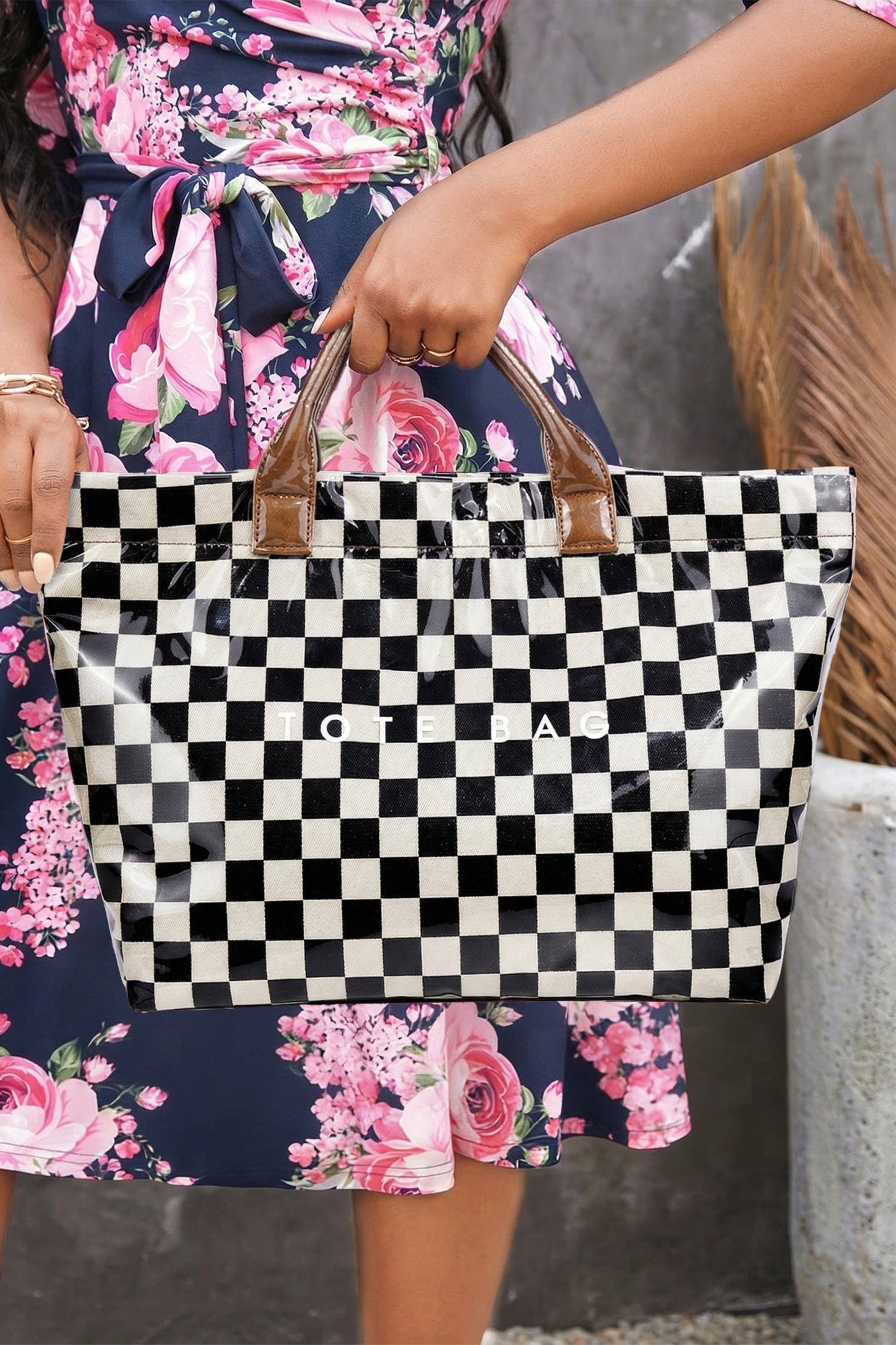 Checkered Tote Bag