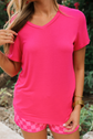 Basic Tee- Hot Pink